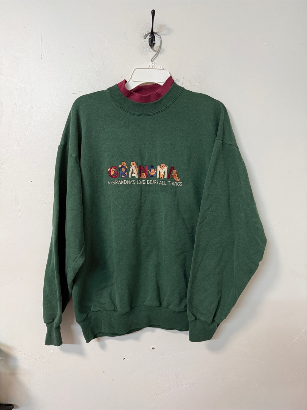 Green 'Grandma' Embroidered Crewneck Sweatshirt vintage